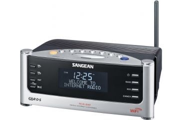 Image of Sangean WiFi Internet Clock Radio w/ FM Tuner, Silver/ gray RCR-8WF