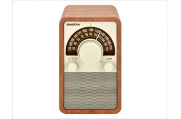 Image of Sangean WR-15 Table Top Wooden Cabinet Receiver w/ Deep Bass Compensation Sound, Walnut WR-15WL