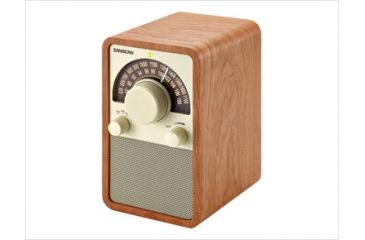 Image of Sangean WR-15 Table Top Wooden Cabinet Receiver w/ Deep Bass Compensation Sound, Walnut WR-15WL