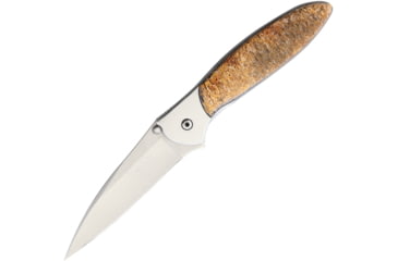 Image of Santa Fe Stoneworks Kershaw Leek Mammoth A/O Folding Knife, Custom Leek Framelock, Assisted Opening, 4in Closed, 3in Bead Blast Finish Blade, Thumb Stud, Mammoth Bone Handle, 1660 MAMMOTH BONE