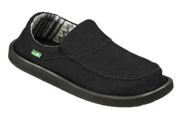 Image of Sanuk Chiba Stitched Casual Shoe - Mens-Black-Medium-7 US