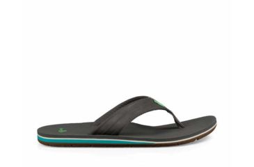Image of Sanuk Land Shark Flip Flops - Mens, Black/Charcoal, 12, 1102481-BCRC-12