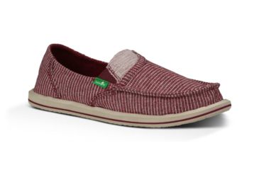 Image of Sanuk Pick Pocket Stripes Camp Shoe - Women's-Red/White Stripes-Medium-10 US