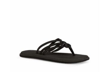 Image of Sanuk Yoga Salty Flip Flops - Womens, Black, 7, 1103940-BLK-07