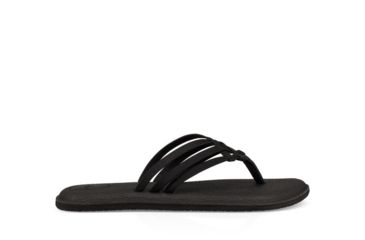 Image of Sanuk Yoga Salty Flip Flops - Womens, Black, 7, 1103940-BLK-07