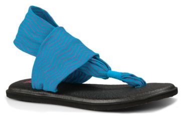 Image of Sanuk Yoga Sling 2 Print Sandal - Womens-Ocean/Pink-Medium-10 US