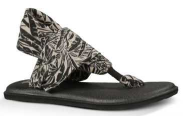 Image of Sanuk Yoga Sling 2 Print Sandal - Womens-Black/White Hawaiian-Medium-6 US