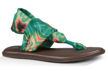 Image of Sanuk Yoga Sling 2 Print Sandal - Womens-Teal/Multi-Medium-10 US