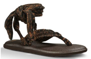 Image of Sanuk Yoga Slinged Up Sandal - Womens-Brown/Brown Tribal-Medium-9 US