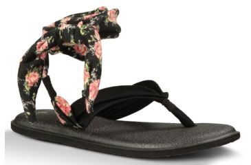Image of Sanuk Yoga Slinged Up Sandal - Womens-Brown/Natural Floral-Medium-8 US