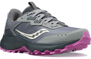 Image of Saucony Aura TR Wide Trail Shoes - Womens, Fossil/Grape, 7.5, Medium, S10863-12-020-M-7.5