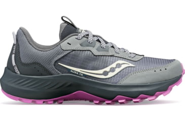 Image of Saucony Aura TR Wide Trail Shoes - Womens, Fossil/Grape, 7.5, Medium, S10863-12-020-M-7.5