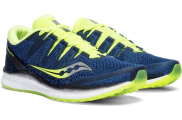 Image of Saucony Freedom Iso 2 Road Running Shoes - Mens, Blue/Citron, 9.5 US, S20440-3-9.5 US