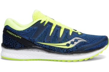 Image of Saucony Freedom Iso 2 Road Running Shoes - Mens, Blue/Citron, 12 US, S20440-3-12 US