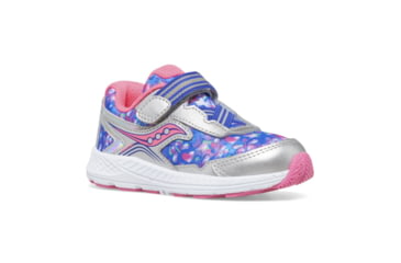 Image of Saucony Ride 10 JR Sneakers - Kids, Silver/Pink, 11, Wide, SL167483-W-11