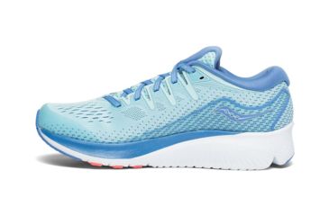 Image of Saucony Ride ISO 2 Road Running Shoe - Womens, Blue/Coral, Medium, 5, S10514-1-Medium-5