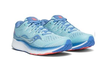 Image of Saucony Ride ISO 2 Road Running Shoe - Womens, Blue/Coral, Medium, 5, S10514-1-Medium-5