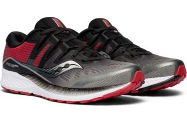 Image of Saucony Ride ISO Road Running Shoes - Mens, Grey/Black, Medium, 12, S20444-5-12