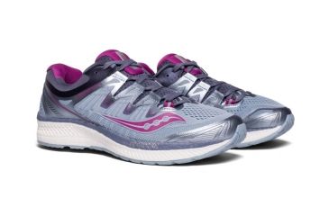 Image of Saucony Triumph Iso 4 Road Running Shoes - Womens, Fog/Grey/Purple, 6 US S10413-1-6  US