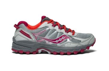 Image of Saucony Womens Excursion TR11 Trail Running Shoe, Grey/Pink, 6.5 US S10392-1-6.5 US