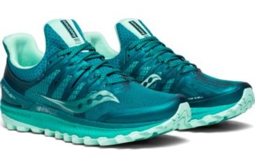 Image of Saucony Xodus Iso 3 Trail Running Shoes - Womens, Green/Aqua, Medium, 10.5, S10449-35-10.5