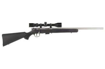 Image of Savage Arms 93-FVSSxp Bolt Action Rifle, .22 Winchester Magnum Rimfire, 21in Heavy Barrel, 1-16, 3-9x40mm Scope, Synthetic Black Stock, Stainless, 95200-FRRMPG