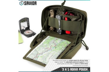 Image of Savior Equipment 9x5in Admin Pouch, Molle Style, OD Green, SP-9X5MOL-ADMIN-OG