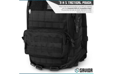 Image of Savior Equipment 9x5in Pouch, Molle Style, Black, SP-9X5MOL-PLAIN-BK