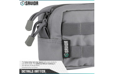 Image of Savior Equipment 9x5in Pouch, Molle Style, Gray, SP-9X5MOL-PLAIN-GS