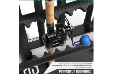 Image of Savior Equipment Aluminum Fishing Rod Rack, 24 Slot, Carbon Black, RK-FRODAL-24-BK