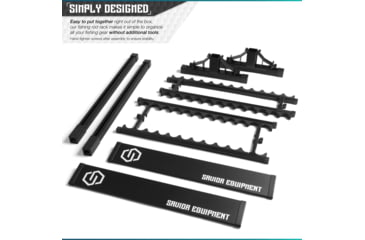 Image of Savior Equipment Aluminum Fishing Rod Rack, 24 Slot, Carbon Black, RK-FRODAL-24-BK