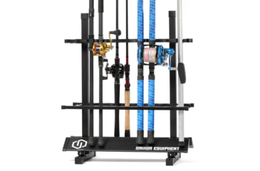 Image of Savior Equipment Aluminum Fishing Rod Rack, 24 Slot, Carbon Black, 24in x 28.25in x 13in, RK-FRODAL-24-BK