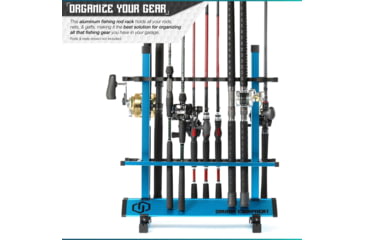 Image of Savior Equipment Aluminum Fishing Rod Rack, 24 Slot, Ocean Blue, RK-FRODAL-24-OB