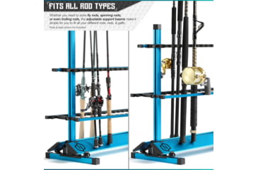 Image of Savior Equipment Aluminum Fishing Rod Rack, 24 Slot, Ocean Blue, RK-FRODAL-24-OB