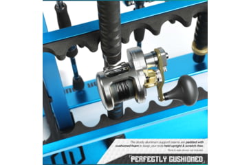 Image of Savior Equipment Aluminum Fishing Rod Rack, 24 Slot, Ocean Blue, RK-FRODAL-24-OB