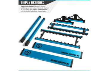 Image of Savior Equipment Aluminum Fishing Rod Rack, 24 Slot, Ocean Blue, RK-FRODAL-24-OB