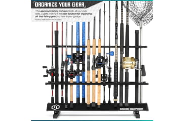 Image of Savior Equipment Aluminum Fishing Rod Rack, 36 Slot, Carbon Black, RK-FRODAL-36-BK