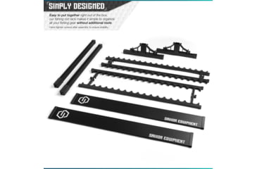 Image of Savior Equipment Aluminum Fishing Rod Rack, 36 Slot, Carbon Black, RK-FRODAL-36-BK
