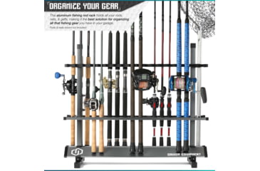 Image of Savior Equipment Aluminum Fishing Rod Rack, 36 Slot, Gunmetal Gray, RK-FRODAL-36-GM