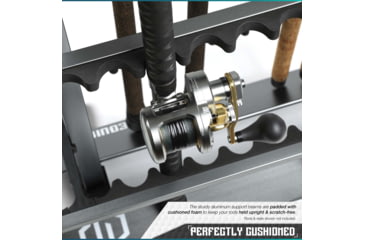 Image of Savior Equipment Aluminum Fishing Rod Rack, 36 Slot, Gunmetal Gray, RK-FRODAL-36-GM