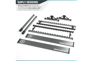 Image of Savior Equipment Aluminum Fishing Rod Rack, 36 Slot, Gunmetal Gray, RK-FRODAL-36-GM