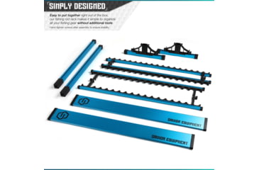 Image of Savior Equipment Aluminum Fishing Rod Rack, 36 Slot, Ocean Blue, RK-FRODAL-36-OB
