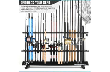 Image of Savior Equipment Aluminum Fishing Rod Rack, 48 Slot, Carbon Black, RK-FRODAL-48-BK