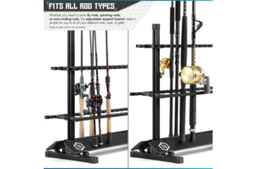 Image of Savior Equipment Aluminum Fishing Rod Rack, 48 Slot, Carbon Black, RK-FRODAL-48-BK