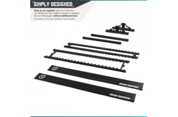 Image of Savior Equipment Aluminum Fishing Rod Rack, 48 Slot, Carbon Black, RK-FRODAL-48-BK