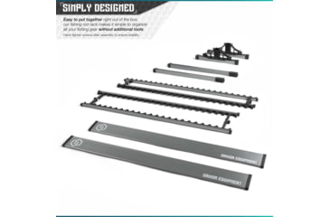 Image of Savior Equipment Aluminum Fishing Rod Rack, 48 Slot, Gunmetal Gray, RK-FRODAL-48-GM