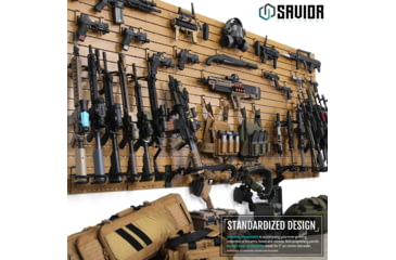 Image of Savior Equipment Angle Adjustable Rifle Wall Rack System, Tan, Barrel Rack 12 x 4 x 8, Stock Rack 12.5 x, WRS-ACC-AD3-TN