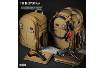 Image of Savior Equipment Compact S.E.M.A Pistol Backpack, 3 Gun, Dark FDE, BP-CPSEMA-WS-TN