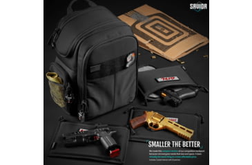 Image of Savior Equipment Compact S.E.M.A Pistol Backpack, 3 Gun, Obsidian Black, BP-CPSEMA-WS-BK