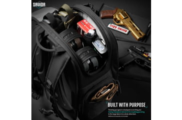 Image of Savior Equipment Compact S.E.M.A Pistol Backpack, 3 Gun, Obsidian Black, BP-CPSEMA-WS-BK